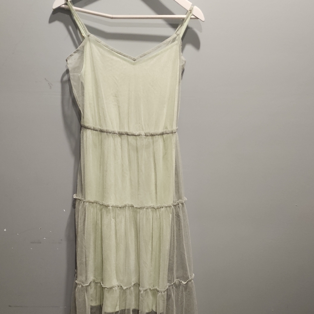 ANTIX (S) Sage Tiered Midi Dress